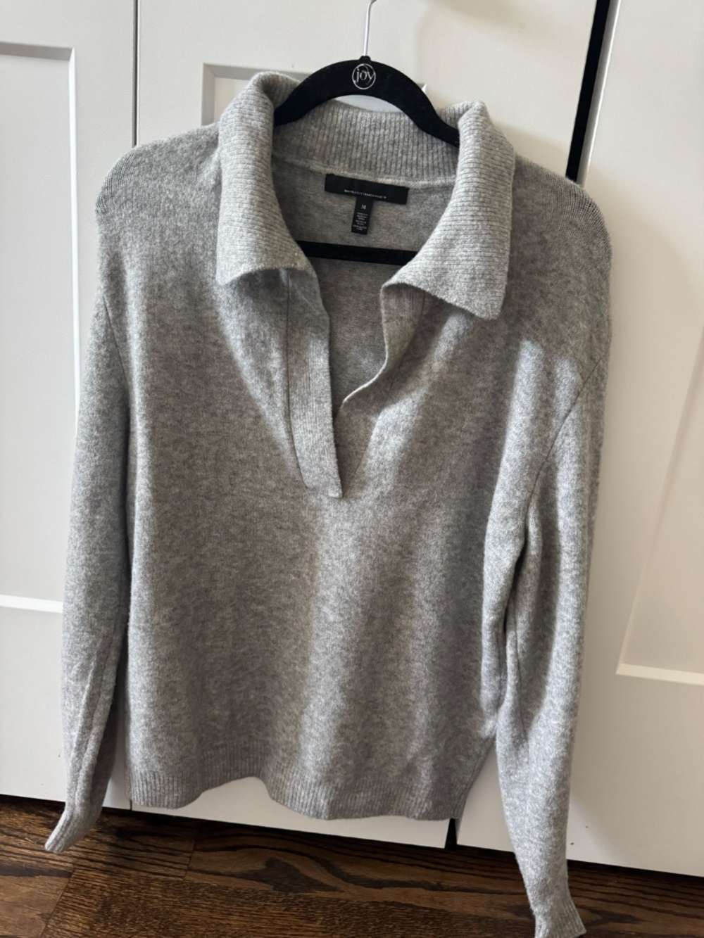 White House Black Market Gray Collared Sweater Pullover Size M Soft Knit